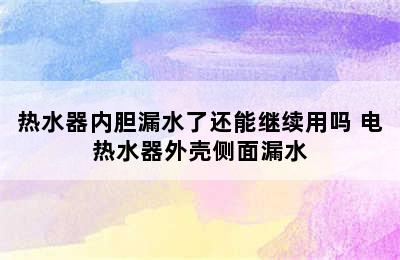 热水器内胆漏水了还能继续用吗 电热水器外壳侧面漏水